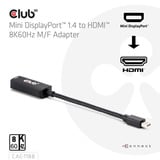 Club 3D Mini DisplayPort 1.4 naar HDMI 8K60Hz M/F Adapter Zwart