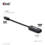 Club 3D Mini DisplayPort 1.4 naar HDMI 8K60Hz M/F Adapter Zwart