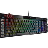 Corsair K100 RGB Optical-Mechanical Keyboard, gaming toetsenbord Zwart, US lay-out, Corsair OPX, RGB leds