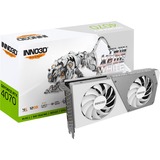 INNO3D GeForce RTX 4070 TWIN X2 WHITE grafische kaart Wit, 1x HDMI, 3x DisplayPort, DLSS 3