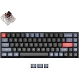 Keychron K6 Pro-G3, toetsenbord Zwart, US lay-out, Keychron K Pro Brown, White leds, 65%, Double-shot PBT, hot swap, Bluetooth 5.1