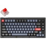 Keychron V1-C1, gaming toetsenbord Zwart, US lay-out, Keychron K Pro Red, RGB leds, 75%, Double-shot PBT, hot swap, Knob