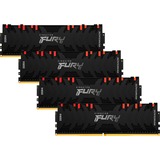 Kingston FURY 32 GB DDR4-3600 Quad-Kit werkgeheugen Zwart, KF436C16RBAK4/32, Renegade RGB, XMP