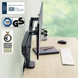 Leitz Ergo Ruimtebesparende Dubbele Monitorarm Donkergrijs