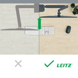 Leitz Ergo Ruimtebesparende Dubbele Monitorarm Donkergrijs