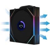 Lian Li UNI FAN TL120 LCD Wireless Triple Pack case fan Zwart, 4-pin PWM + 1x 9-pin USB, Incl. controller