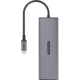 Sitecom 8 in 1 USB-C Power Delivery Multiport Adapter dockingstation Grijs