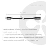 Club 3D USB-C 40 Gbps verlengkabel Zwart, 1 meter, 8K 60Hz, PD 240 Watt