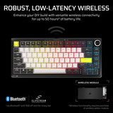 Corsair MAKR PRO 75 Hall Effect DIY-toetsenbord, gaming toetsenbord Zwart, US lay-out, Corsair MGX Hyperdrive, 75%, RGB, 8K