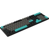 HelloGanss HS108T Obsidian, toetsenbord Zwart/grijs, US lay-out, Gateron Yellow, RGB leds, PBT Doubleshot keycaps, hot swap, 2,4 GHz / Bluetooth / USB-C