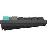 HelloGanss HS108T Obsidian, toetsenbord Zwart/grijs, US lay-out, Gateron Yellow, RGB leds, PBT Doubleshot keycaps, hot swap, 2,4 GHz / Bluetooth / USB-C