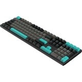 HelloGanss HS108T Obsidian, toetsenbord Zwart/grijs, US lay-out, Gateron Yellow, RGB leds, PBT Doubleshot keycaps, hot swap, 2,4 GHz / Bluetooth / USB-C