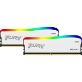 Kingston FURY 32 GB DDR4-3600 Kit werkgeheugen Wit, KF436C18BWAK2/32, Beast RGB Special Edition, XMP 2.0