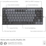 Logitech MX Mechanical Mini voor Mac, toetsenbord Donkergrijs, US-International, Cherry MX-Technologie