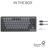 Logitech MX Mechanical Mini voor Mac toetsenbord Donkergrijs, US-International lay-out (QWERTY), Cherry MX-Technologie, 80% (TKL)	
