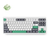 MCHOSE GX87 Lite: White Nano Spraying Matcha Latte V2 Aluminum Custom Mechanical, toetsenbord Wit/groen, Huano Matcha Latte V2, 80% TKL, RGB, Hot swap, Double-Shot PBT, draadloos / Bluetooth / USB-C