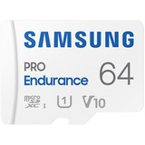 SAMSUNG PRO Endurance 64 GB microSDXC (2022) geheugenkaart Wit, UHS-I U1, Class 10, V10, Incl. SD-Adapter