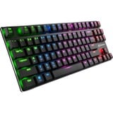 Sharkoon PureWriter TKL RGB, gaming toetsenbord Zwart, US lay-out, Kailh Choc Low Profile Blue, RGB leds, TKL