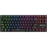 Sharkoon PureWriter TKL RGB, gaming toetsenbord Zwart, US lay-out, Kailh Choc Low Profile Blue, RGB leds, TKL