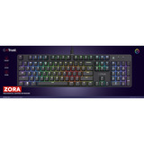 Trust GXT 871 Zora Mechanisch gaming toetsenbord Zwart, US lay-out, Huano Red, met RGB-Verlichting