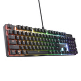 Trust GXT 871 Zora Mechanisch gamingtoetsenbord, gaming toetsenbord Zwart, US lay-out, Huano Red