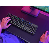 Trust GXT 871 Zora Mechanisch gamingtoetsenbord, gaming toetsenbord Zwart, US lay-out, Huano Red