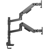 ACT Connectivity Monitorarm office premium, gasveer, paalbevestiging, 2 monitoren Zwart