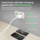 ACT Connectivity USB-C & USB-A lader 20W met Power Delivery PPS, Quick Charge, GaNFast oplader Wit