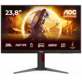 AOC 24G4HA 23.8" gaming monitor Zwart/rood, 200 Hz, HDMI, DisplayPort, Audio