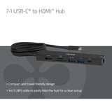Club 3D CSV-2555 7-1 USB-C naar HDMI Hub Zwart, 4K60Hz, PD3.1 140W, USB-A, USB-C, LAN, MicroSD
