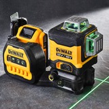 DEWALT DCE089D1G18-QW 12V / 18V XR 3 X 360 Groene Kruislijnlaser Zwart/geel, Incl. TSTAK koffer, 18V/2Ah XR battery pack + Oplader