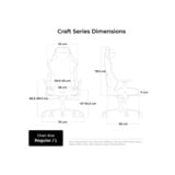 DXRacer CRAFT L Black & White EPU Leather gamestoel Zwart/wit