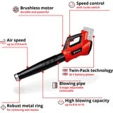 EINHELL GE-LB 36/210 Li E-Solo bladblazer Rood/zwart, Accu en oplader niet inbegrepen