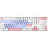 HelloGanss HS108T GC05, toetsenbord Wit/lila, US lay-out, Gateron Yellow, RGB leds, PBT Doubleshot keycaps, hot swap, 2,4 GHz / Bluetooth / USB-C