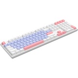 HelloGanss HS108T GC05, toetsenbord Wit/lila, US lay-out, Gateron Yellow, RGB leds, PBT Doubleshot keycaps, hot swap, 2,4 GHz / Bluetooth / USB-C