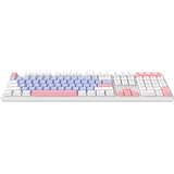 HelloGanss HS108T GC05, toetsenbord Wit/lila, US lay-out, Gateron Yellow, RGB leds, PBT Doubleshot keycaps, hot swap, 2,4 GHz / Bluetooth / USB-C