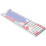 HelloGanss HS108T GC05, toetsenbord Wit/lila, US lay-out, Gateron Yellow, RGB leds, PBT Doubleshot keycaps, hot swap, 2,4 GHz / Bluetooth / USB-C