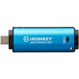 Kingston IronKey Vault Privacy 50 32 GB usb-stick Lichtblauw/zwart, USB-C 3.2 Gen 1