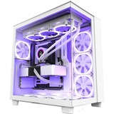 NZXT H9 Flow Tower-behuizing Wit | 2x USB-A 3.2 (5 Gbit/s) | 1x USB-C 3.2 (10 Gbit/s) | 1x Audio | Window-kit
