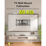 goobay TV Wall Mount Pro FULLMOTION (XL), 43 tot 90 inch wandmontage  Zwart