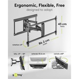 goobay TV Wall Mount Pro FULLMOTION (XL), 43 tot 90 inch wandmontage  Zwart