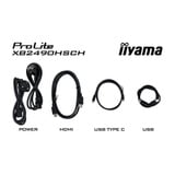 iiyama ProLite XB2490HSCH-B1 23.8" monitor Zwart, 1x HDMI, 2x USB-C, 2x USB-A, 120 Hz