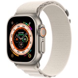 Apple Watch Ultra smartwatch 49 mm, Sterrenlicht Alpine-bandje Medium, Titanium, GPS + Cellular