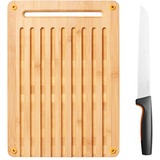 Fiskars Functional Form Set bamboe broodsnijplank en mes