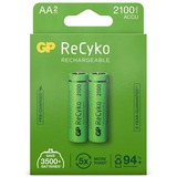 GP Batteries ReCyko AA, Mignon oplaadbare batterij Groen, 2 stuks