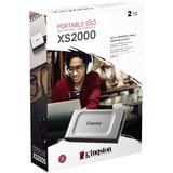 Kingston XS2000 Portable 2 TB externe SSD Zilver/zwart, SXS2000/2000G, USB-C 3.2 (20 Gbit/s)