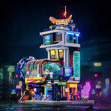 Lumibricks Cyberpunk Neoncity - Floating Train Station Constructiespeelgoed L9098
