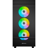 Sharkoon Rebel C50 Black RGB midi tower behuizing Zwart | 2x USB-A | 1x USB-C | RGB | Tempered Glass