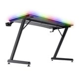 Trust GXT 710 Luminus Pro - Gaming Bureau gaming desk Zwart, RGB Verlichting, 120x60 cm, Draadloze Oplader