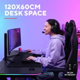 Trust GXT 710 Luminus Pro - Gaming Bureau gaming desk Zwart, RGB Verlichting, 120x60 cm, Draadloze Oplader